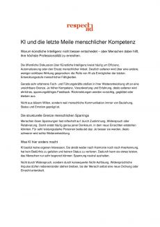 KI und die letzte Meile menschlicher Kompetenz